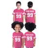 CRAZYDAISYWORLD Customized Toddler Youth Football Jersey T-Shirts | Personalized 2-Sided Custom Team Uniform | Round-Neck Jersey Shirt 5-Toddler - Hot Pink view 1