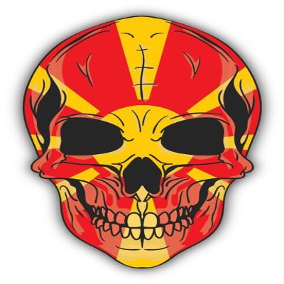 Zirni Skull Flag Macedonia Sticker Decal Design