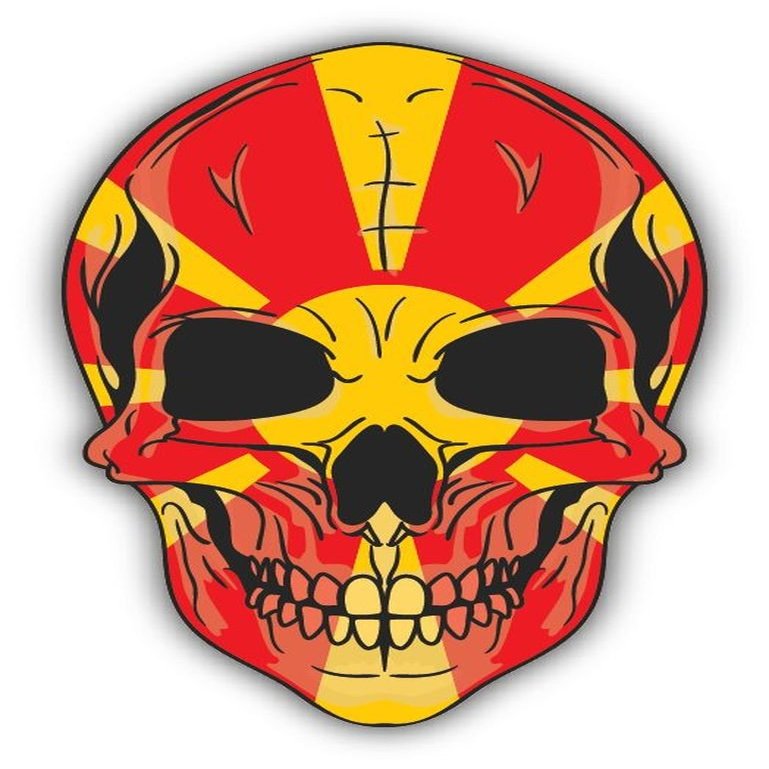 Zirni Skull Flag Macedonia Sticker Decal Design