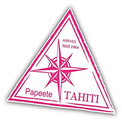 Zirni Tahiti Passport Stamp Retro Sailing Sticker Decal Design