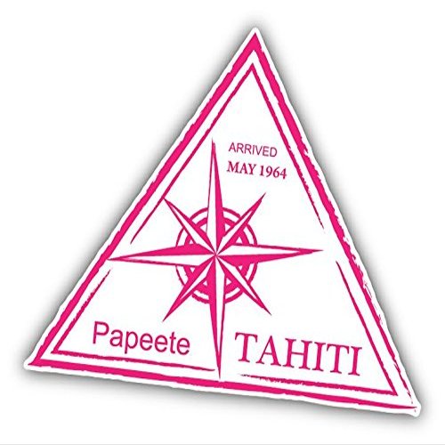 Zirni Tahiti Passport Stamp Retro Sailing Sticker Decal Design