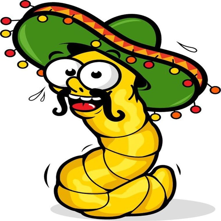 Zirni Tequila Worm Sombrero Mexico Drink Cartoon Sticker Decal Design