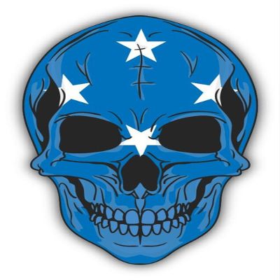 Zirni Skull Flag Micronesia Sticker Decal Design