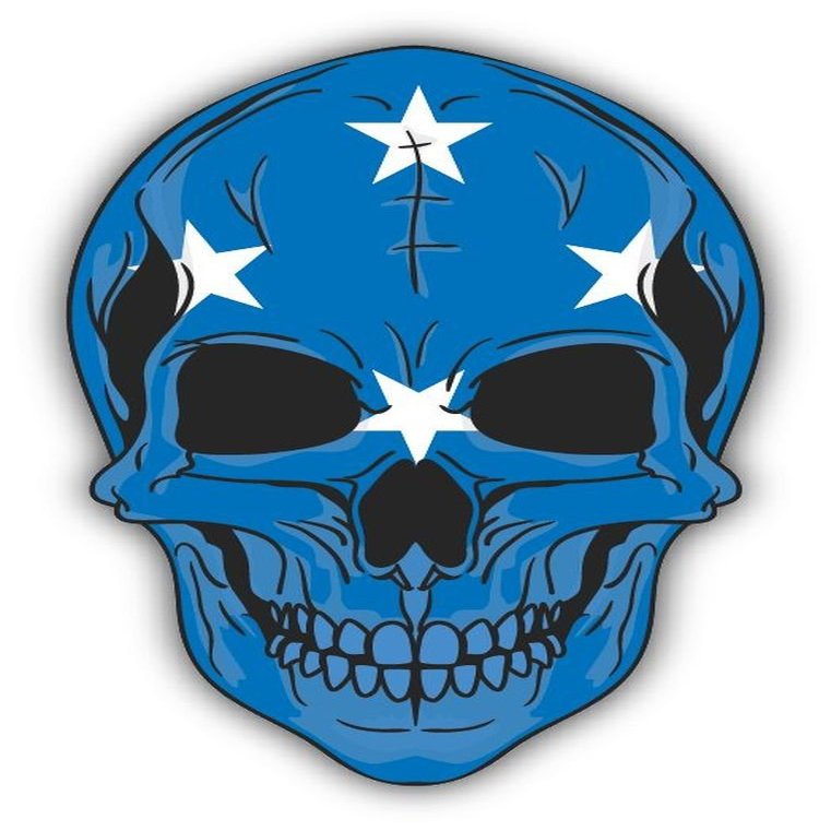 Zirni Skull Flag Micronesia Sticker Decal Design