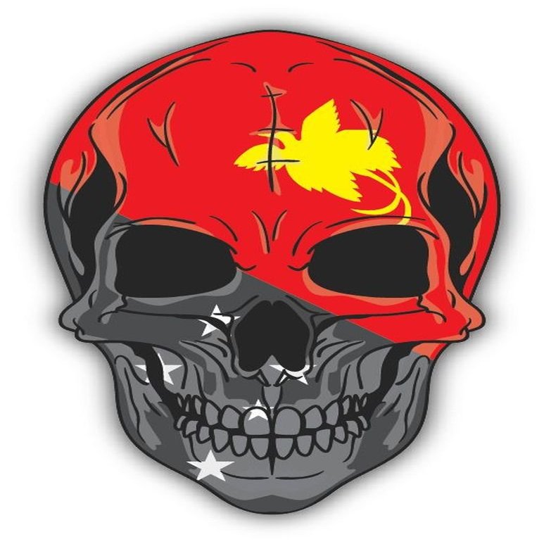 Zirni Skull Flag Papua New Guinea Sticker Decal Design
