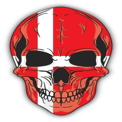 Zirni Skull Flag Denmark Sticker Decal Design