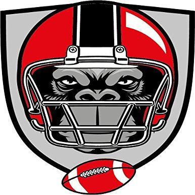 Zirni American Football Ape Helmet Sticker Decal Design