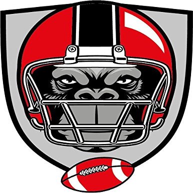 Zirni American Football Ape Helmet Sticker Decal Design
