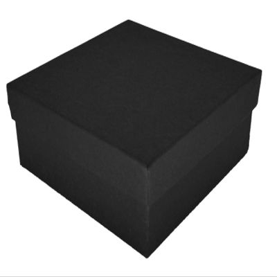888 Display - Pack of 10 Boxes of 3 1/2" x 3 1/2" x 1 7/8" Black Matte Cotton Filled Jewelry Boxes