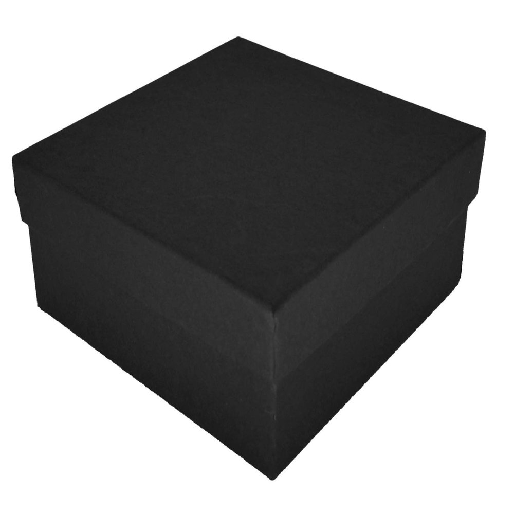 888 Display - Pack of 10 Boxes of 3 1/2" x 3 1/2" x 1 7/8" Black Matte Cotton Filled Jewelry Boxes