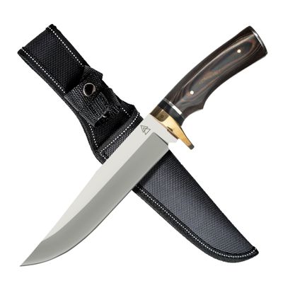Bowie Knife Full Tang with Sheath, 12" Fixed Blade Knife Full Tang with 440 Stainless Steel Brazilian Rosewood Handle, Nylon Sheath by Kratos - ZF8