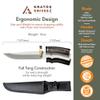 Bowie Knife Full Tang with Sheath, 12" Fixed Blade Knife Full Tang with 440 Stainless Steel Brazilian Rosewood Handle, Nylon Sheath by Kratos - ZF8 view 3