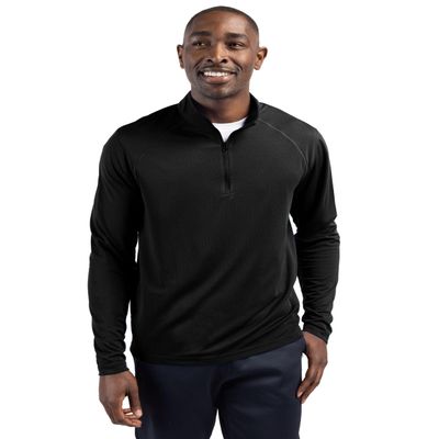 Clique Ice Pique Mens Half Zip Tech Pullover, Black, L