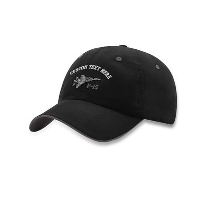 Custom Richardson Soft Running Hat F-15 Aircraft Name Embroidery Polyester Waterproof Baseball Cap Strap Closure Black Charcoal Personalized Text Here