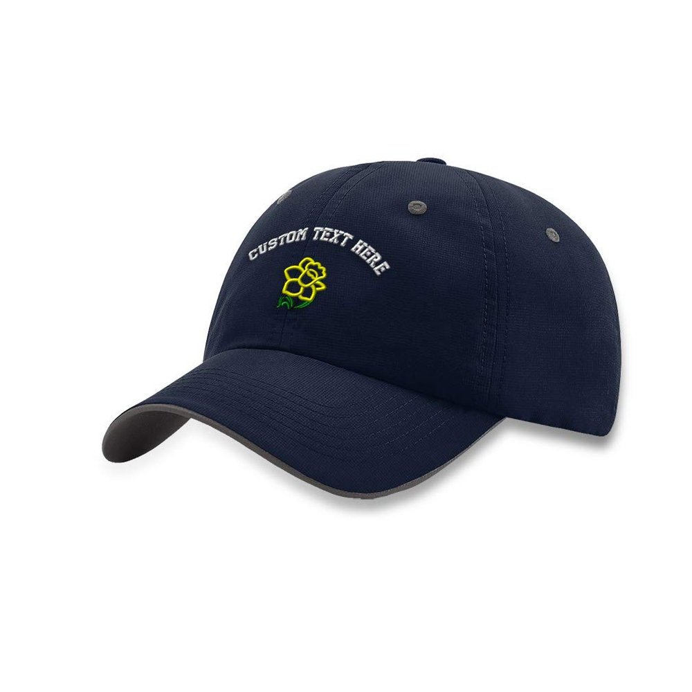 Custom Richardson Soft Running Hat Daffodil Flower Embroidery Polyester Waterproof Baseball Cap Strap Closure Navy Charcoal Personalized Text Here