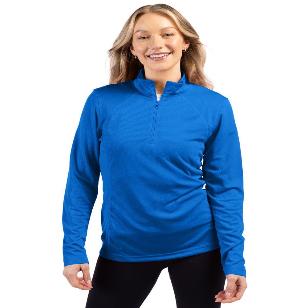 Clique Ice Pique Womens Half Zip Tech Pullover, Royal Blue, XXL