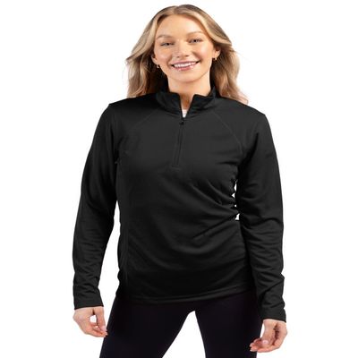 Clique Ice Pique Womens Half Zip Tech Pullover, Black, L