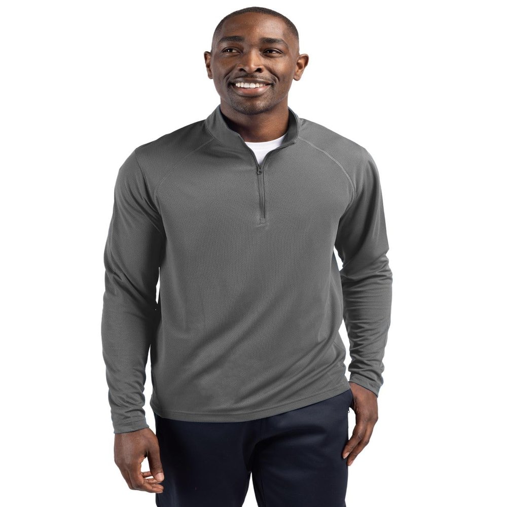 Clique Ice Pique Mens Half Zip Tech Pullover, Titan, 4XL