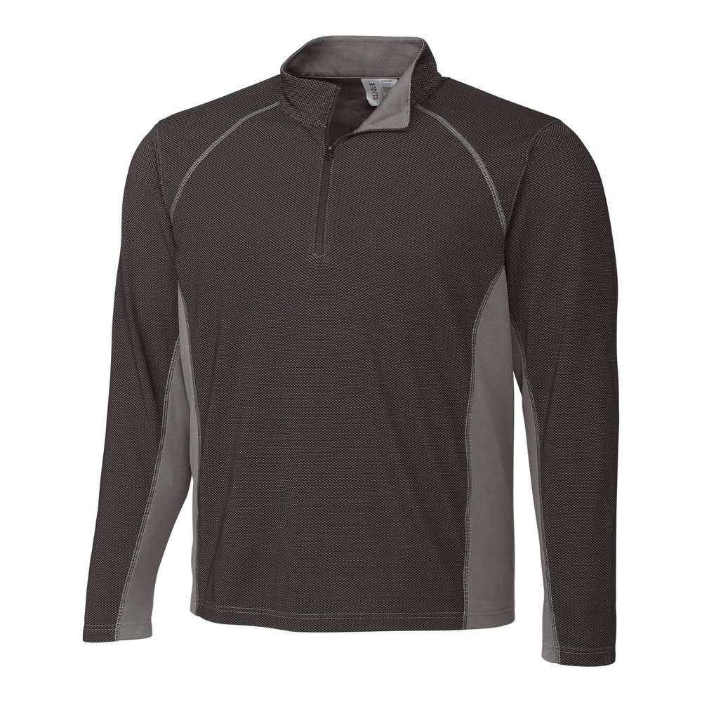 Clique Ice Pique Colorblock Mens Half Zip Tech Pullover, Black, XXL