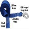 CustomTieDowns 1.5 Inch x 16 Foot Replacement Boat Winch Strap, Boat Hook On One End, 1 Inch Loop Opening On The Opposite End for Attachment to Winch. (Blue) view 4