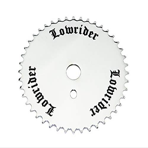 Bike LOWRIDER 3D Logo Steel Chainring 1/2 X 1/8 44T Black/Chrome.Bicycle Chainring