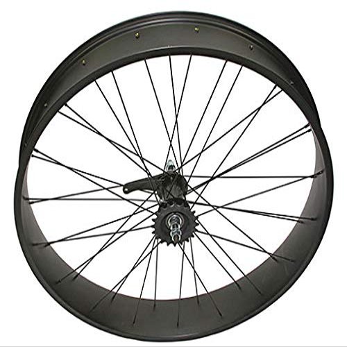 Bike 26 Inch x 80mm Fat Alloy Coaster Wheel 36 Spoke 12gBlack 3/8 Axl Black, Chrome Sprocket Hub Kits.