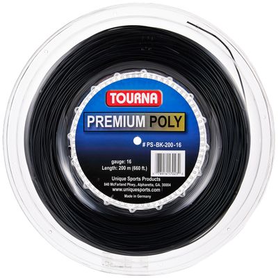 Tourna Premium Poly Durable Tennis String, Black