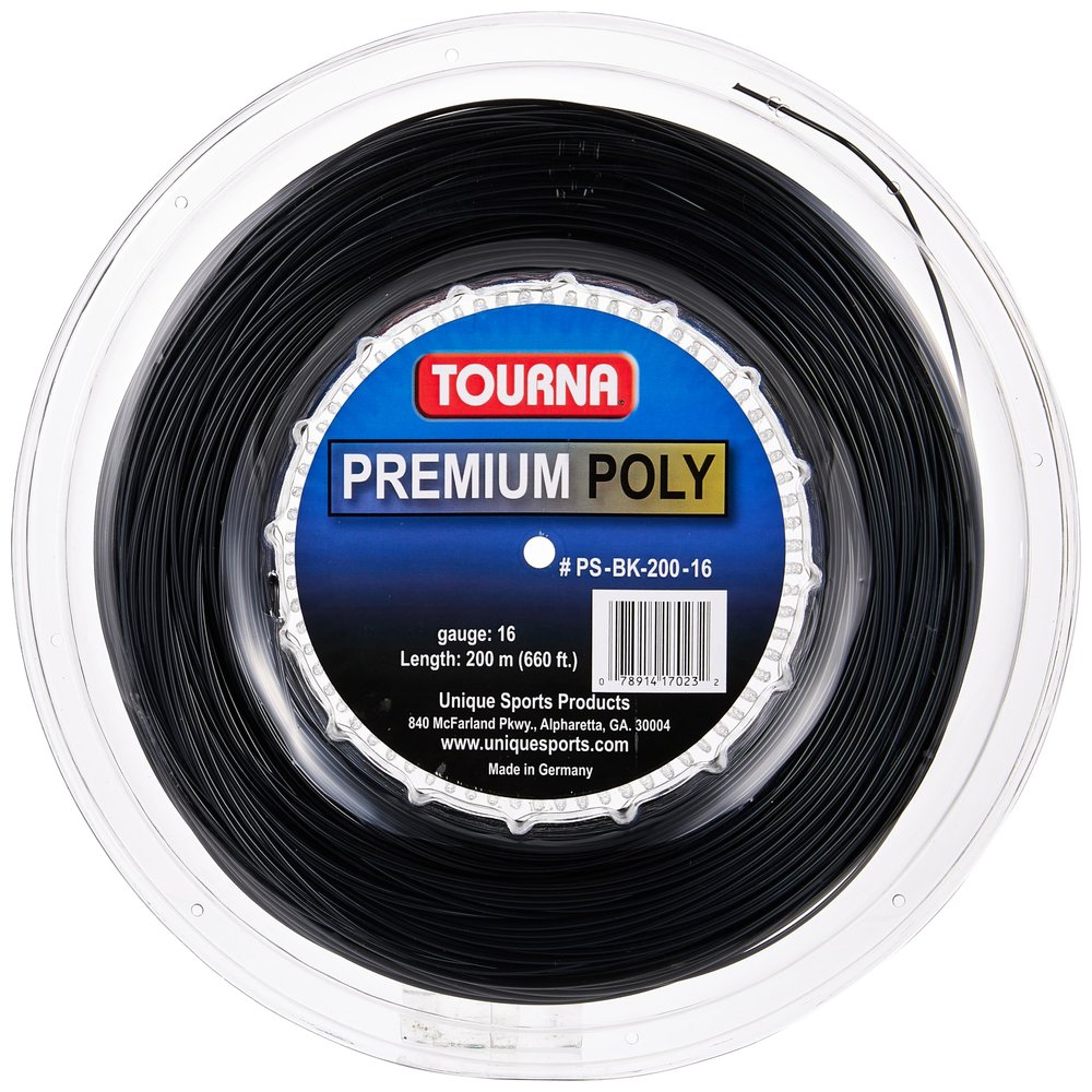 Tourna Premium Poly Durable Tennis String, Black