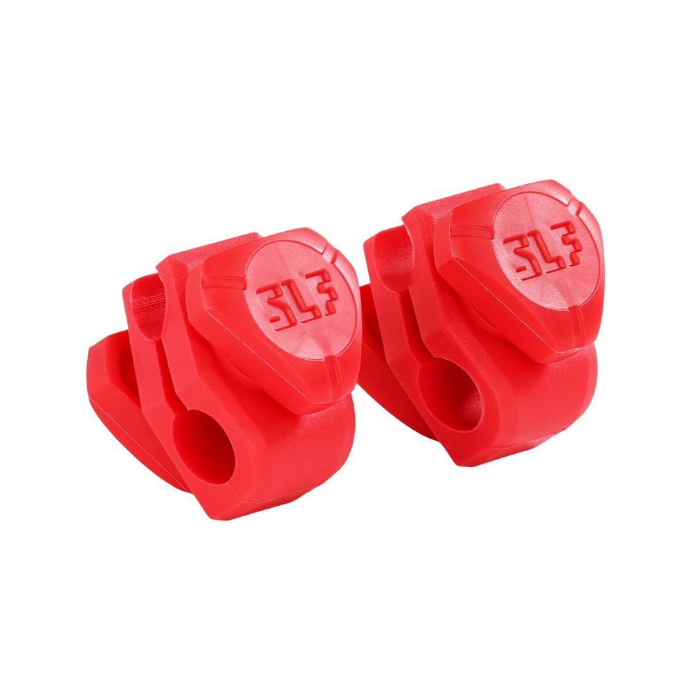 SLEEFS Football Helmet Visor Quick Clips [1 Pair of Clips + 1 Pair of Screws] - Red - Universal Fit, Quick-Release Clips - No Tools Required