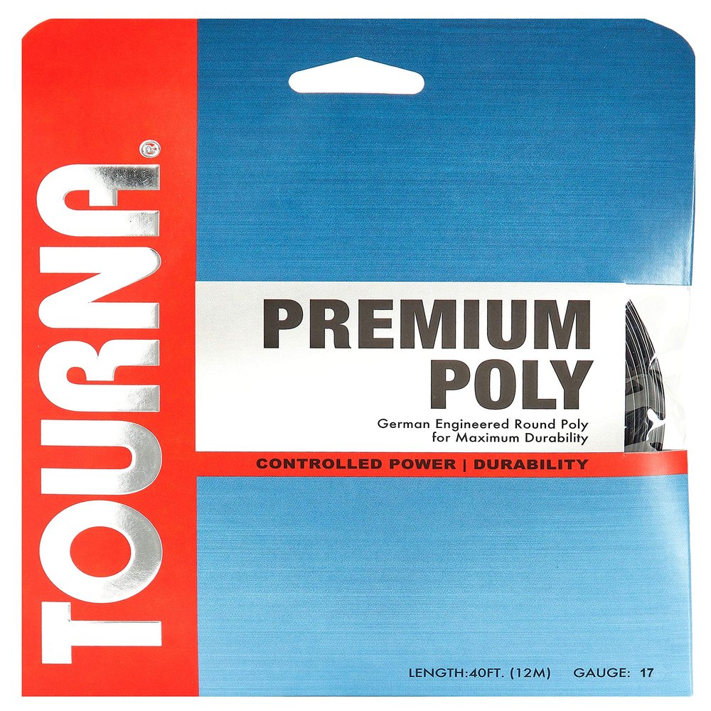 Tourna Premium Poly Durable Tennis String, Black