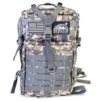 Sirius Survival 50L Expeditionary Tactical Backpack - Large Molle Bag (Digital Camo)