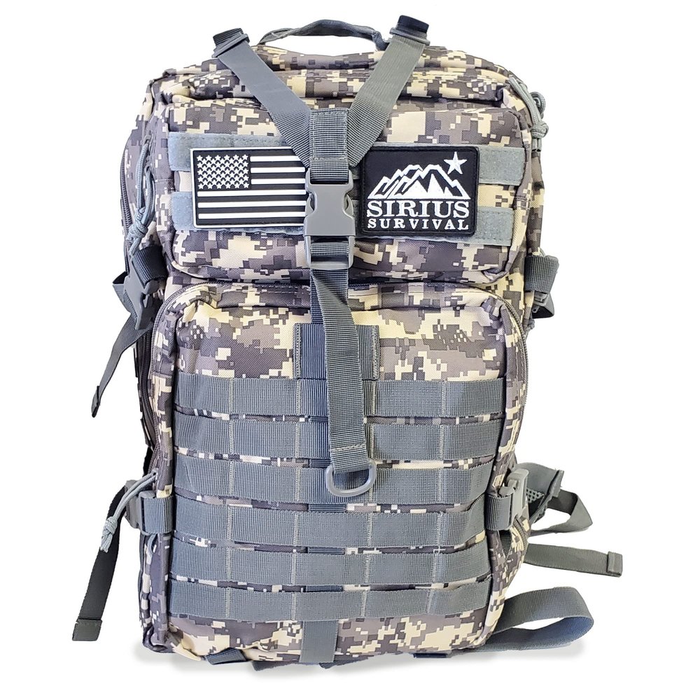 Sirius Survival 50L Expeditionary Tactical Backpack - Large Molle Bag (Digital Camo)