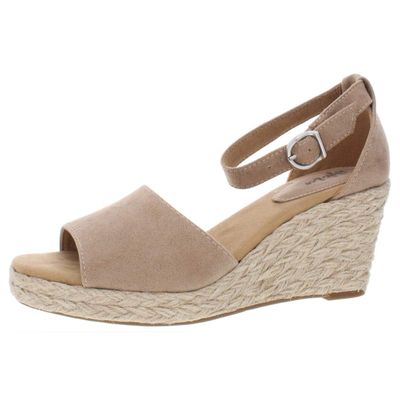 Style & Co. Womens Seleene Faux Suede Wedge Sandals Taupe 8.5 Medium (B,M)