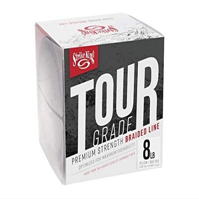 Strike King Tour Grade Braid Fishing Line, 600-Yards, 8-Pound, Yellow