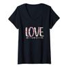 Womens Valentines Day Gifts for Her Love and Hearts Novelty V-Neck T-Shirt view 1