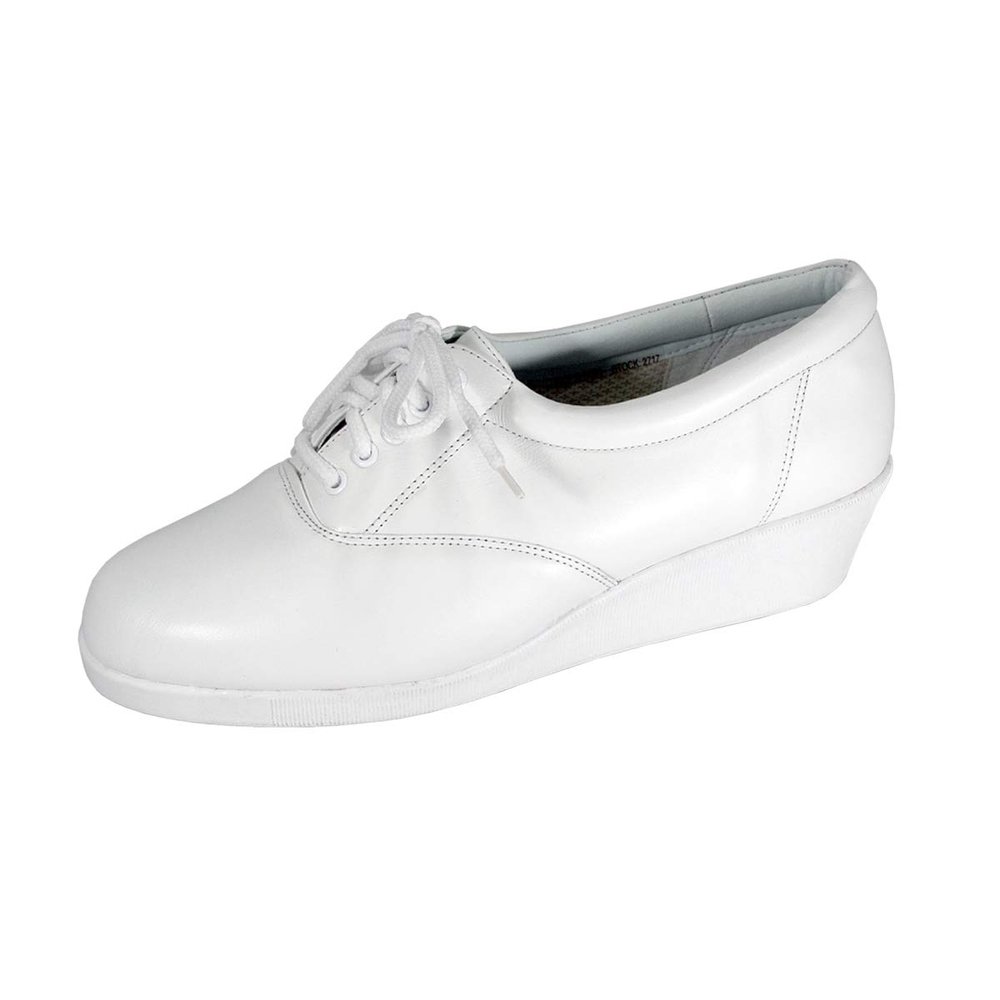 24 Hour Comfort Helga (2717) Women's Wide Width Cushioned Leather Shoes White 8.5