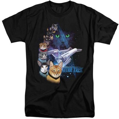 Star Trek Feline Galaxy Unisex Adult Tall T Shirt for Men and Women, 2X-Large