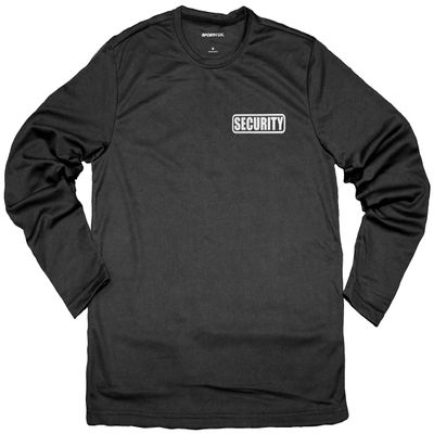 Security Performance Long Sleeve t Shirts with Reflective Decoration on Both Front and Back (US, Alpha, XX-Large, Regular, Regular, Black)