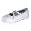 24 Hour Comfort Janis (2033) Women's Wide Width Cushioned Leather Ballerina Flats White 5.5 view 1