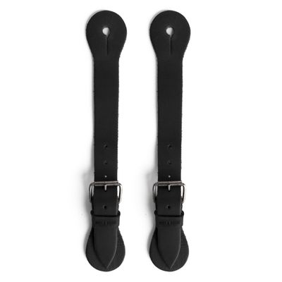 Hide & Drink, Sturdy Durable Leather Single Spur Straps (2 Pieces), Cowboy Outfit Boots, Rodeo, Western, Equipment, Classic Vintage Style, Handmade (Charcoal Black)