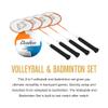 Baden Champions Volleyball/Badminton Portable Combo Set Orange/Blue Official Size 32 ft Wide Net + 4 Raquets + 3 Birdies + Boundary + Volleyball + Pump + Carry Bag view 2
