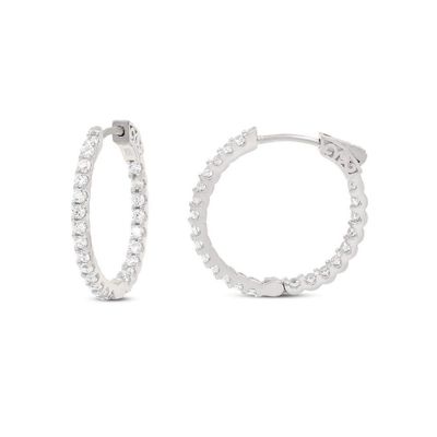 20mm Classic Tiny Hoop Earrings with Cubic-Zirconia