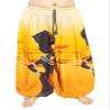 Full Funk Rayon Elastic Tied Ankle Wide Full Leg Balloon Pants African Water Women, X-Large, African Water Bearer - Cream Brown view 1