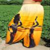 Full Funk Rayon Elastic Tied Ankle Wide Full Leg Balloon Pants African Water Women, X-Large, African Water Bearer - Cream Brown view 4