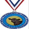 Angus Steer Blue Trellis Medal Silver, 2.5" Angus Cattle Prizes, Kids Animal Trophy Medal Awards 50 Pack Prime view 1