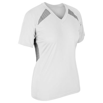 Champro Women's Standard Check Fastpitch Softball Jersey, White, Silver, Small