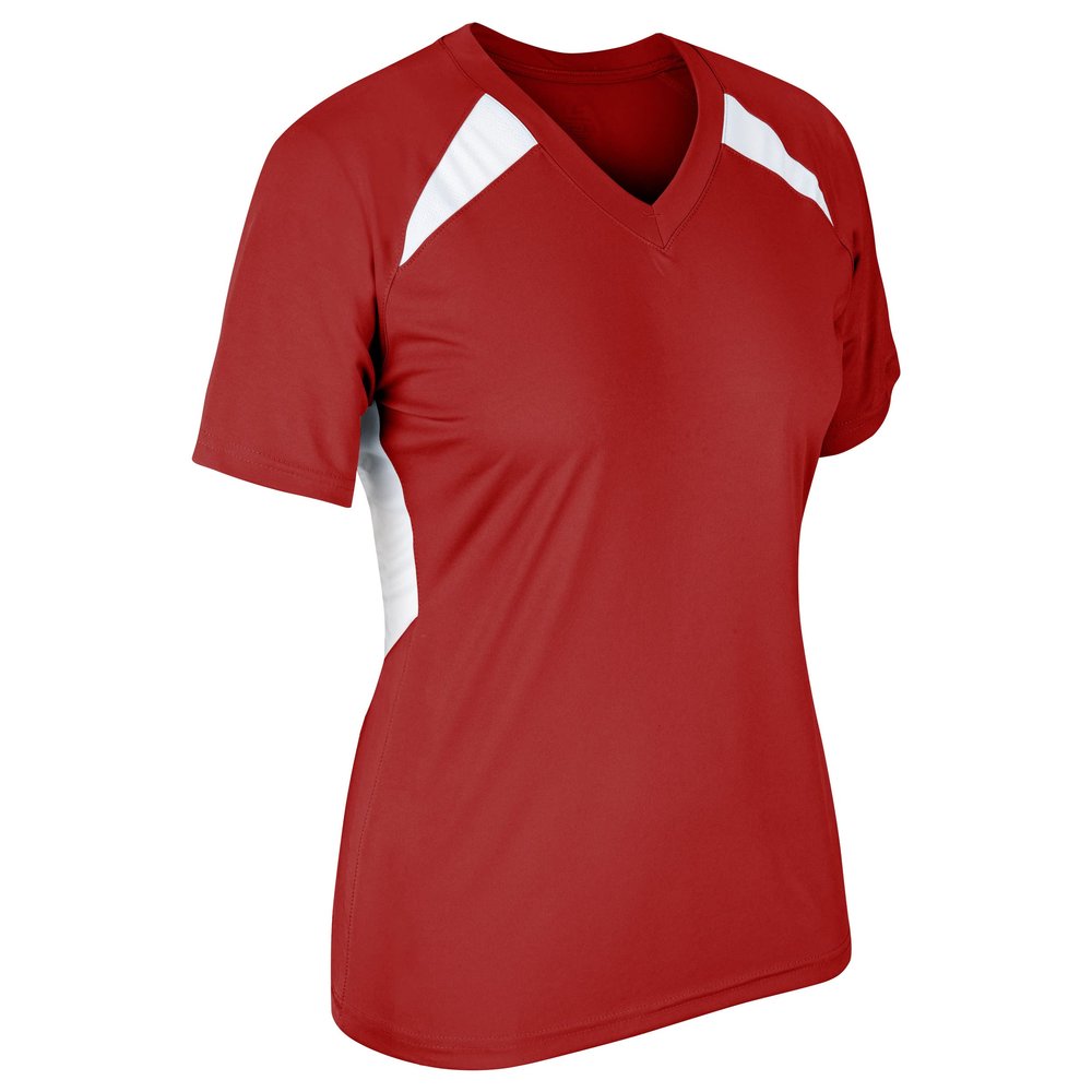 Champro Check Baseball Jersey, Women's Medium, Scarlet, White