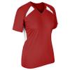 Champro Check Baseball Jersey, Women's Medium, Scarlet, White view 1
