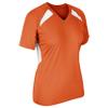 Champro Women's Standard Check Fastpitch Softball Jersey, Orange, White, Small view 1