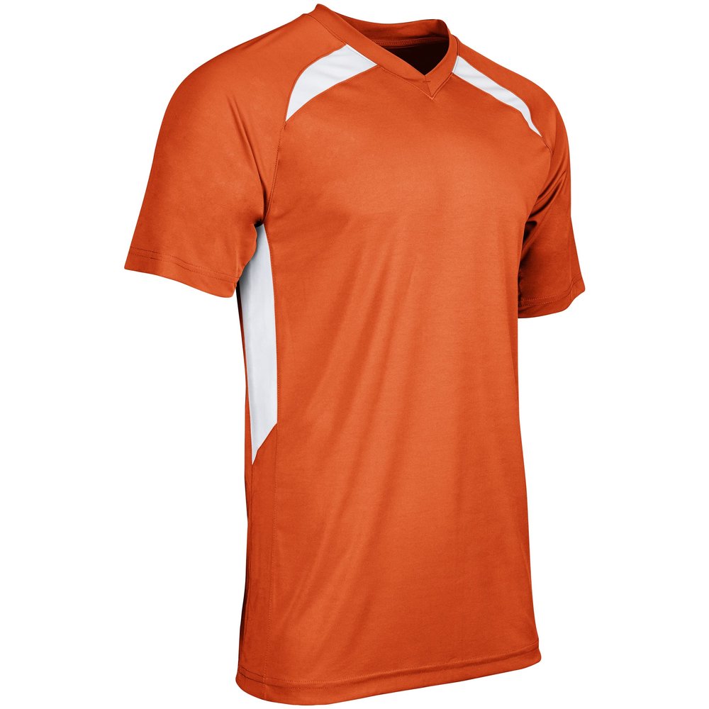 Champro Men's Standard Check Half Sleeve Baseball Jersey, Orange, White, Adult Large